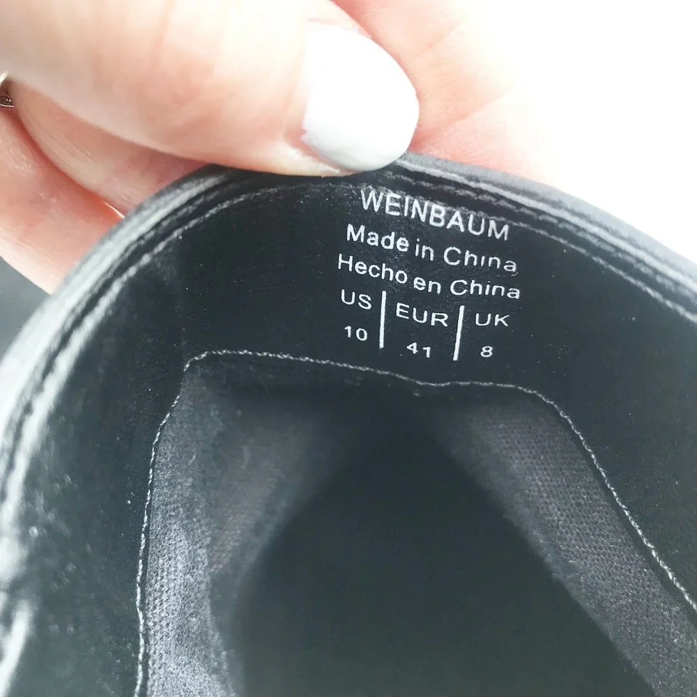 MIX NO. 6 Weinbaum Black Chunky Platform Block Heel Ankle Boots Womens 10